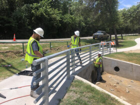 Egress Rails Pedestrian Handrails - Robin Steel - Specializing egress path, signage ...