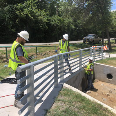 pedestrian handrail installation